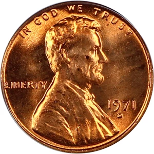 image for: 1971-D 1c PCGS MS66 RD