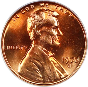 image for: 1972-S 1c PCGS MS66 RD