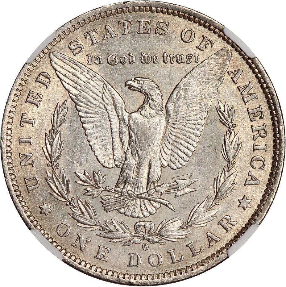 image for: Top 100 VAM: 1888-O $1 NGC AU53 (VAM-21, Oval O)