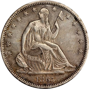 image for: 1865-S 50c PCGS XF45