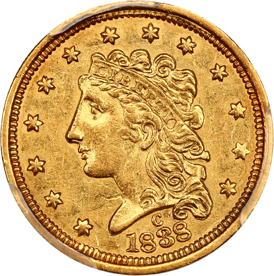 image for: 1838-C $2 1/2 PCGS XF45 ex: D.L. Hansen