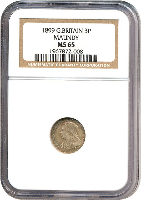 image for: Great Britain: 1899 3D Maundy  NGC MS65   