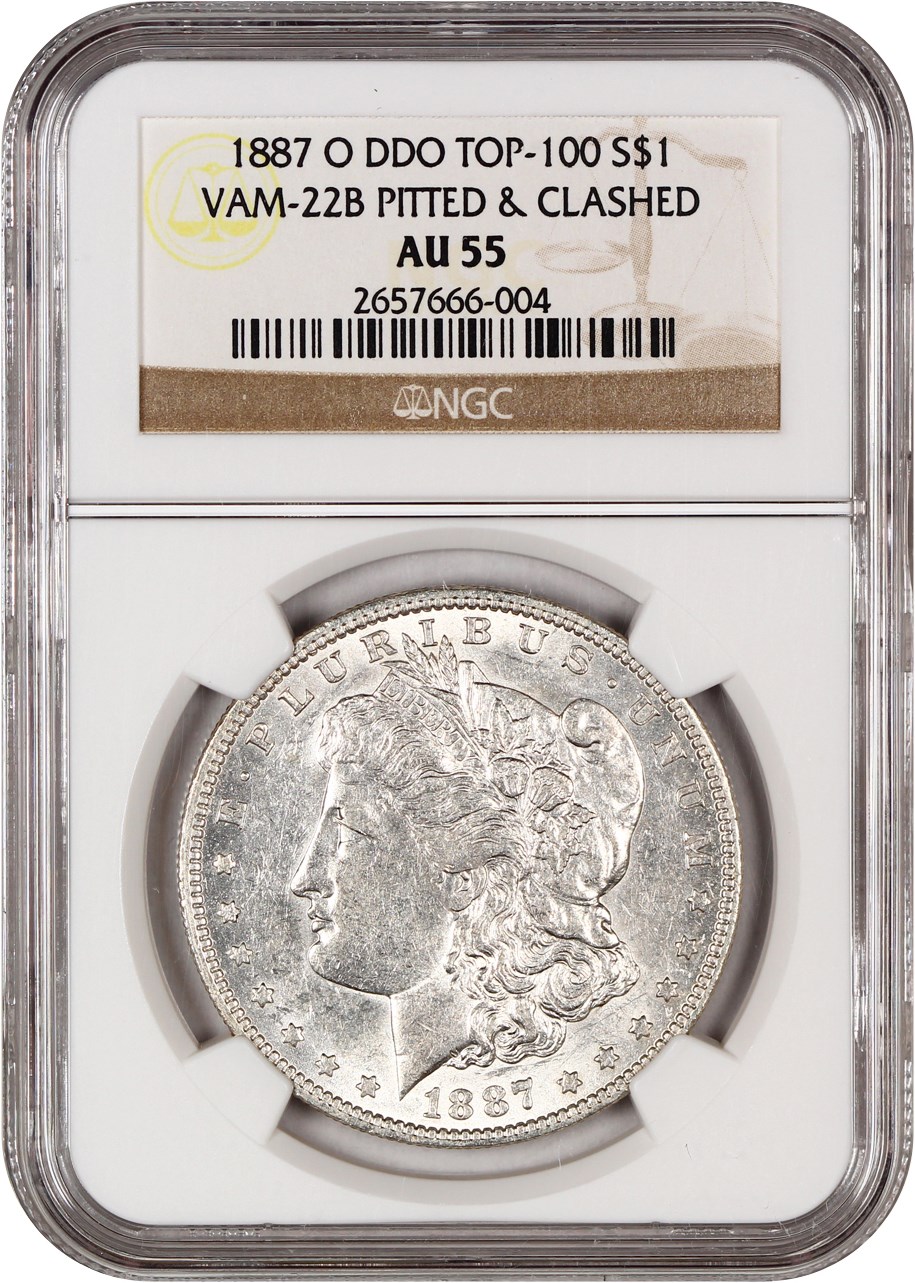 image for: Top 100 VAM: 1887-O $1 NGC AU55 (VAM-22B)