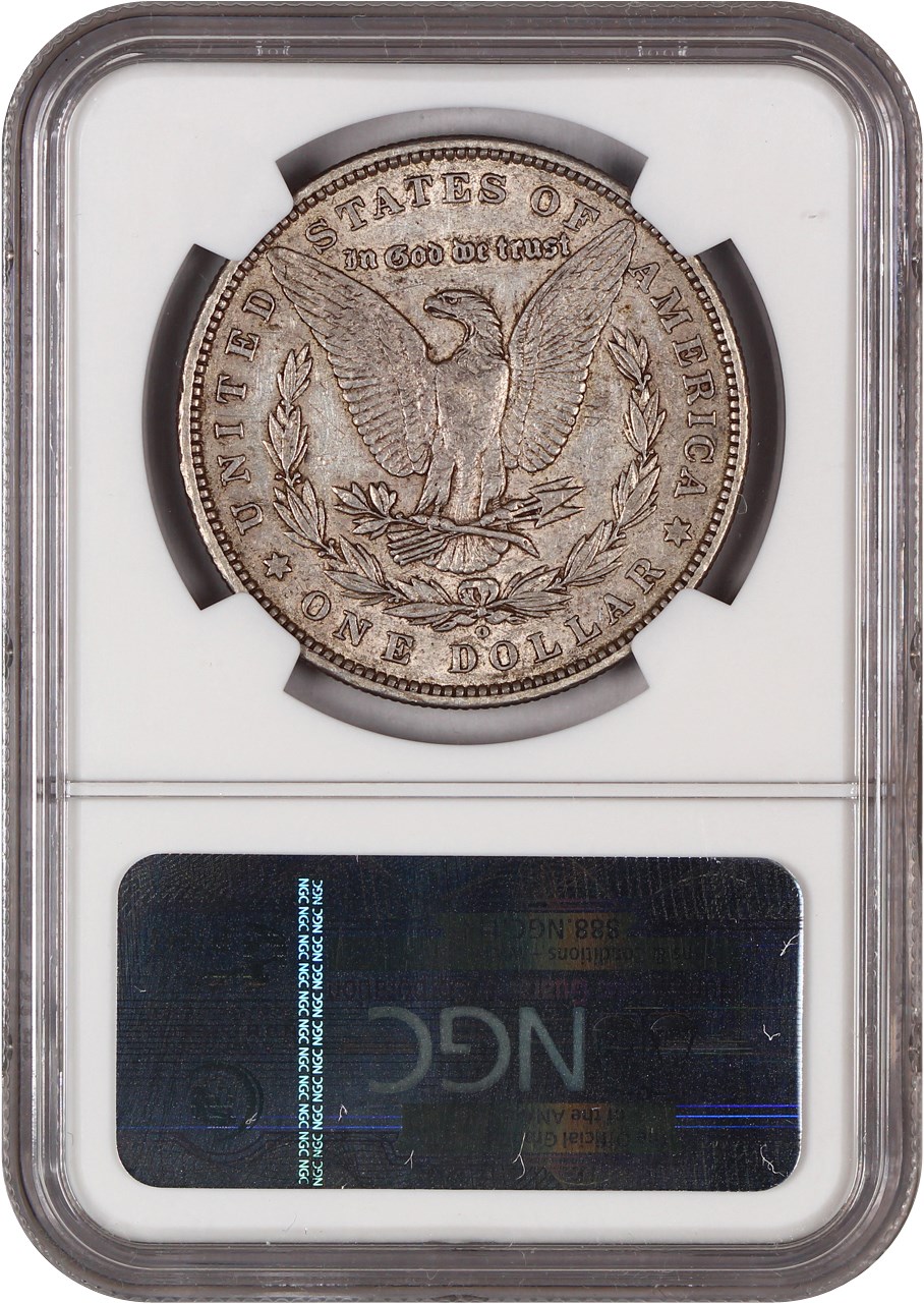 image for: Top 100 VAM: 1880-O $1 NGC XF45 (VAM-49, 8/7 Ear Hangnail)