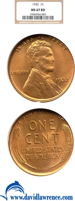 image for: 1932 1c NGC MS67 RD