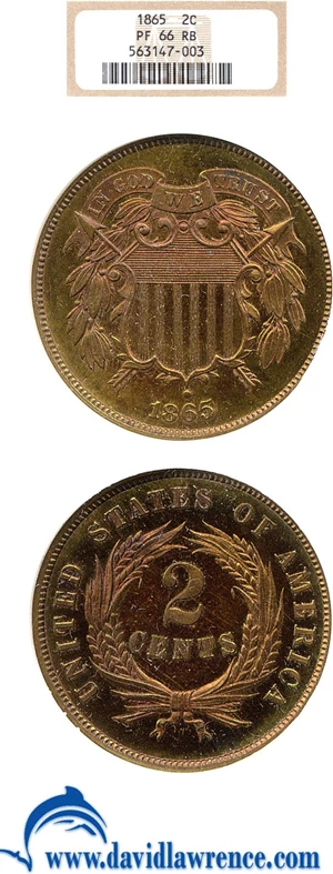 image for: 1865 2c NGC Proof 66 RB