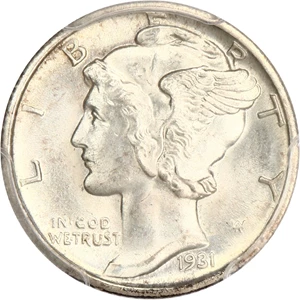 image for: 1931-D 10c PCGS MS66