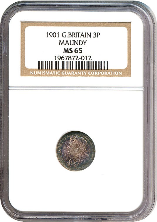 image for: Great Britain: 1901 3D Maundy  NGC MS65   