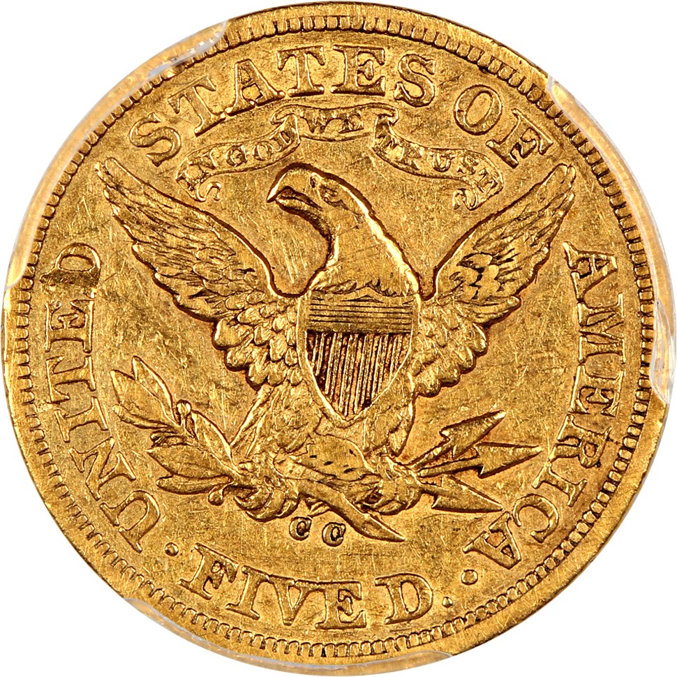 image for: 1871-CC $5 PCGS XF40