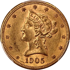 image for: 1905-S $10 PCGS MS62