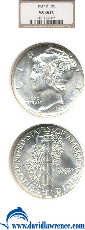 image for: 1937-D 10c NGC MS68 FB