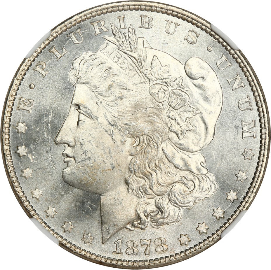 image for: 1878 8TF $1 NGC MS63 (VAM-4, Denticle Chip)