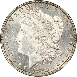 image for: Top 100 VAM: 1880 $1 NGC MS60 (VAM-5, 8/7 Oval O)