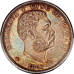 image for: 1883 Hawaii $1 PCGS AU58