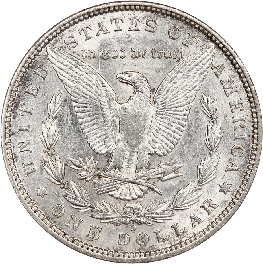 image for: Top 100 VAM: 1887-O $1 NGC AU55 (VAM-22A, DDO, Pitted Rev)