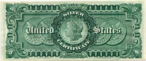 image for: FR. 263 1886 Morgan Dollar Back $5 Silver Cert PCGS Gem New 65 PPQ