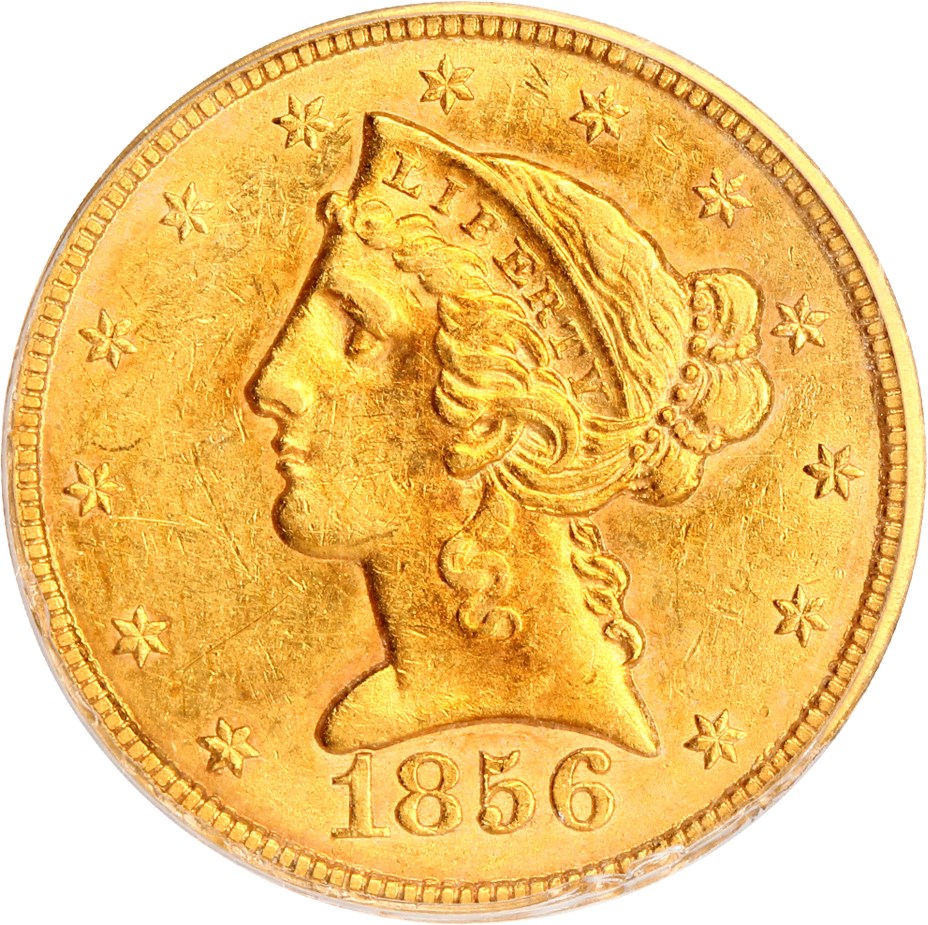 image for: SS Central America Shipwreck: 1856-S $5 PCGS AU55 (SSCA 6849)