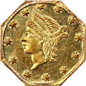 image for: 1856 Cal. Gold 25c PCGS MS63 (BG-111, OGH)