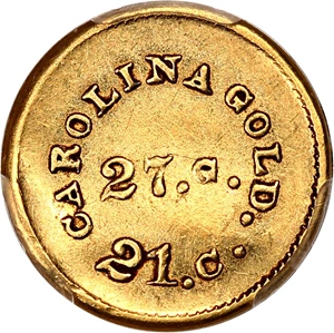 image for: A. Bechtler G$1 PCGS AU55 (27 Grains, 21 Carat, Plain Edge K-24)