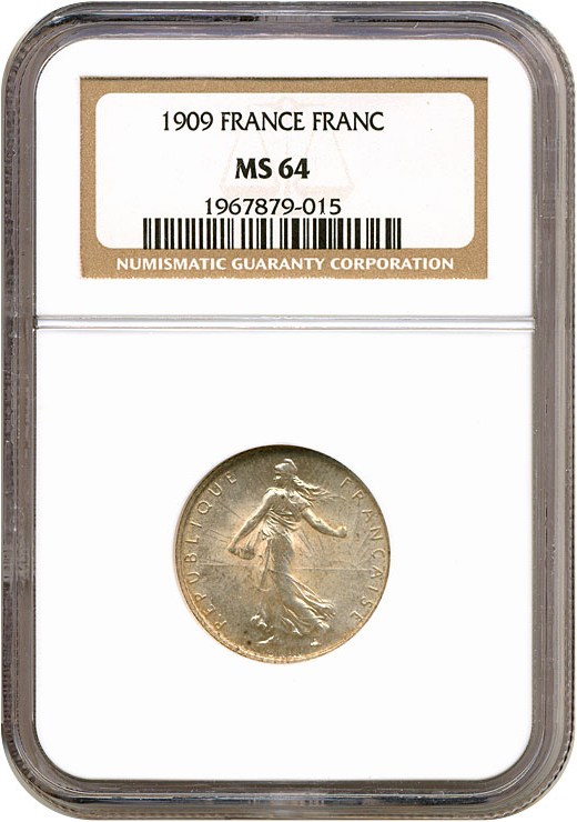 image for: France: 1909 1 Fr  NGC MS64   