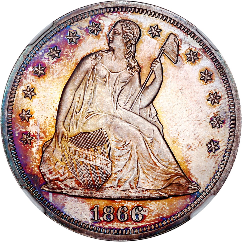 image for: 1866 $1 NGC Proof 64 CAM (Motto)