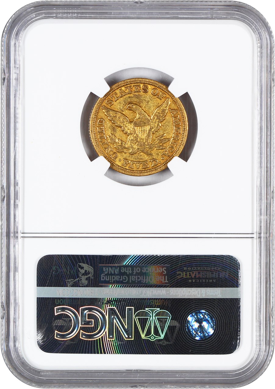 image for: 1854-C $5 NGC AU50 (Weak C) 