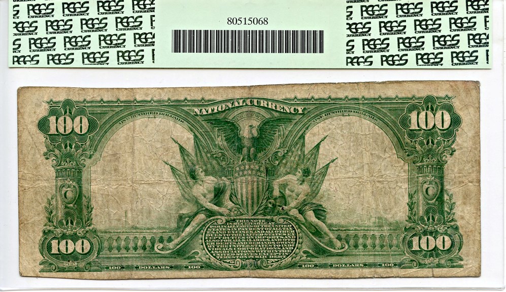 image for: FR. 698 1902 3rd Charter Period 3rd Issue Plain Back $100 National Bank Note PCGS Net Fine 15 (Apparent Small Edge Tear at Bottom Left)