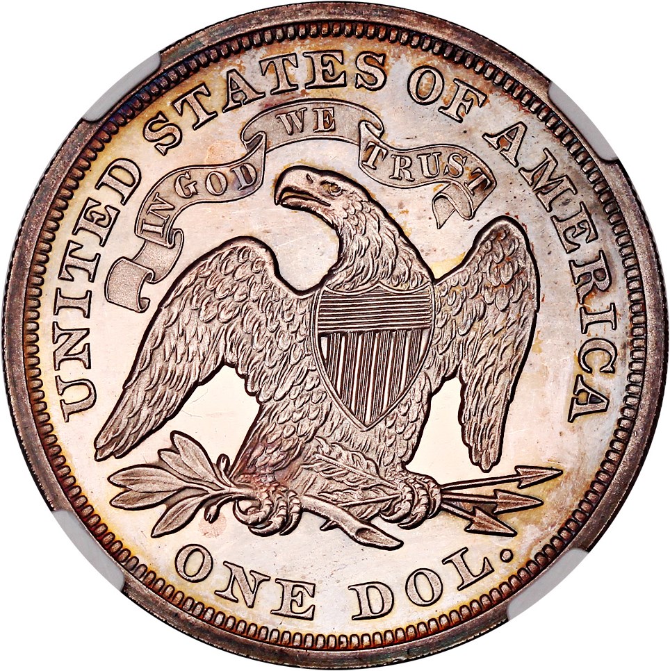 image for: 1866 $1 NGC Proof 64 CAM (Motto)