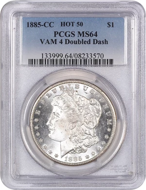image for: Hot 50 VAM: 1885-CC $1 PCGS MS64 (VAM-4, Doubled Dash)