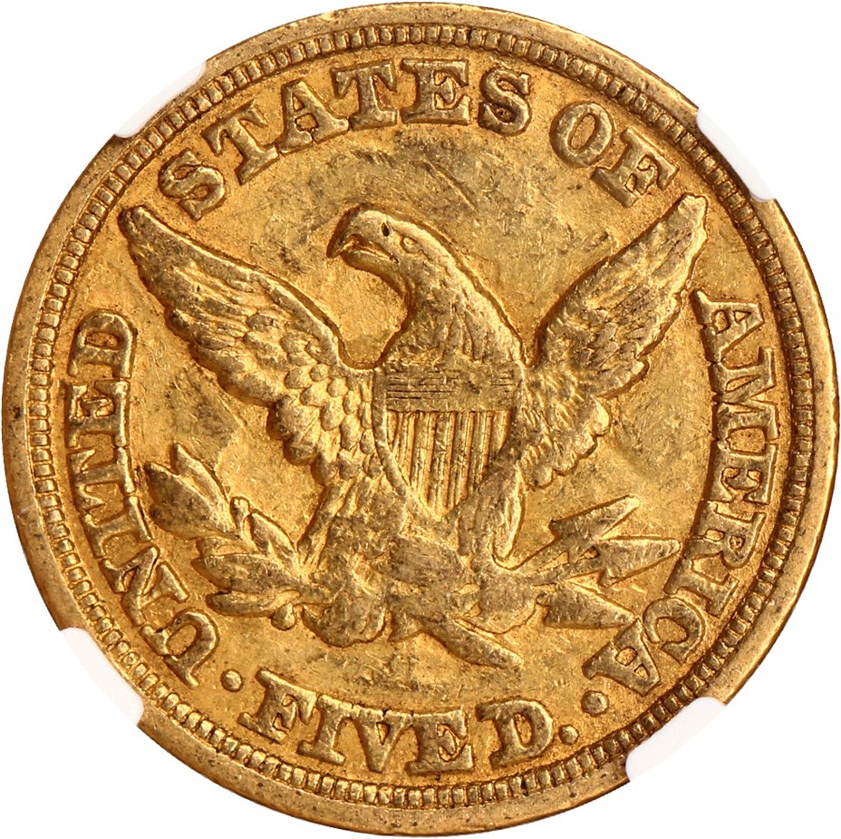 image for: 1854-C $5 NGC AU50 (Weak C) 