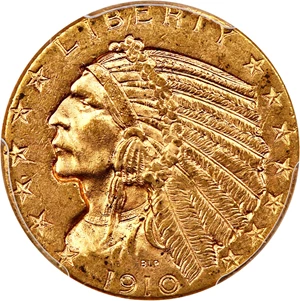 image for: 1910-D $5 PCGS/CAC MS63
