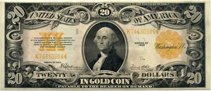 image for: FR. 1187 1922 $20 Gold Cert PCGS About New 50 PPQ (Moy Signature)