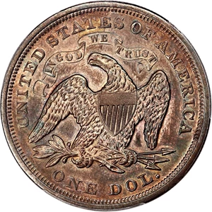 image for: 1871 $1 PCGS AU Details (Questionable Color, Retro OGH)