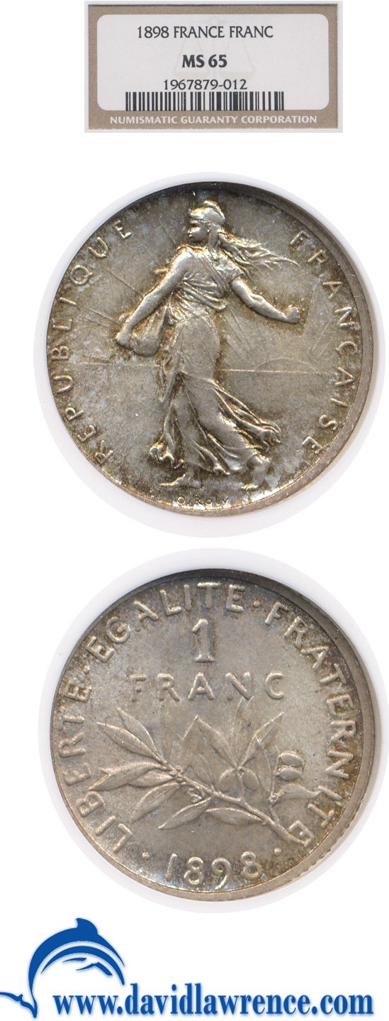 image for: France: 1898 1 Fr  NGC MS65   