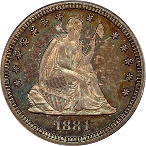 image for: 1884 25c PCGS Proof 64