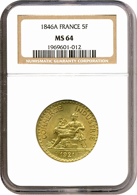 image for: France: 1846-A 2 Fr  NGC MS64 