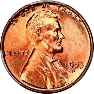 image for: 1953-D 1c PCGS MS67 RD