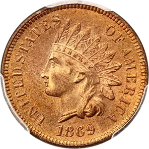 image for: 1869/69 1c PCGS MS64 RD (Repunched Date S-4)