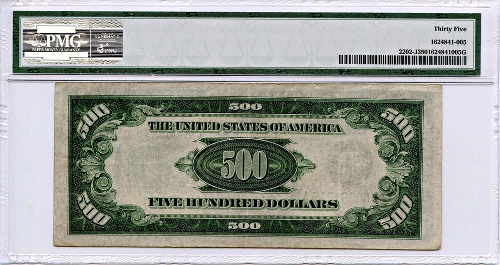 image for: FR. 2202J 1934A $500 Federal Reserve Note Kansas City PMG Very Fine 35