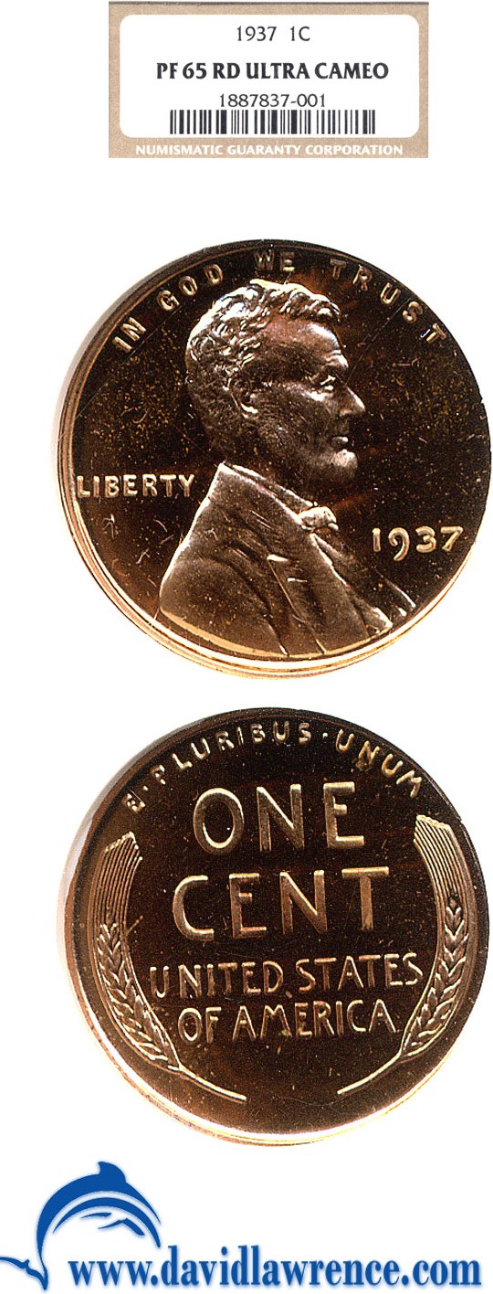 image for: 1937 1c  NGC Proof 65 RD UCameo