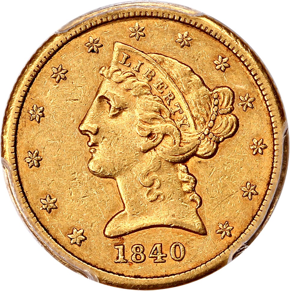 image for: 1840 $5 PCGS/CAC XF45