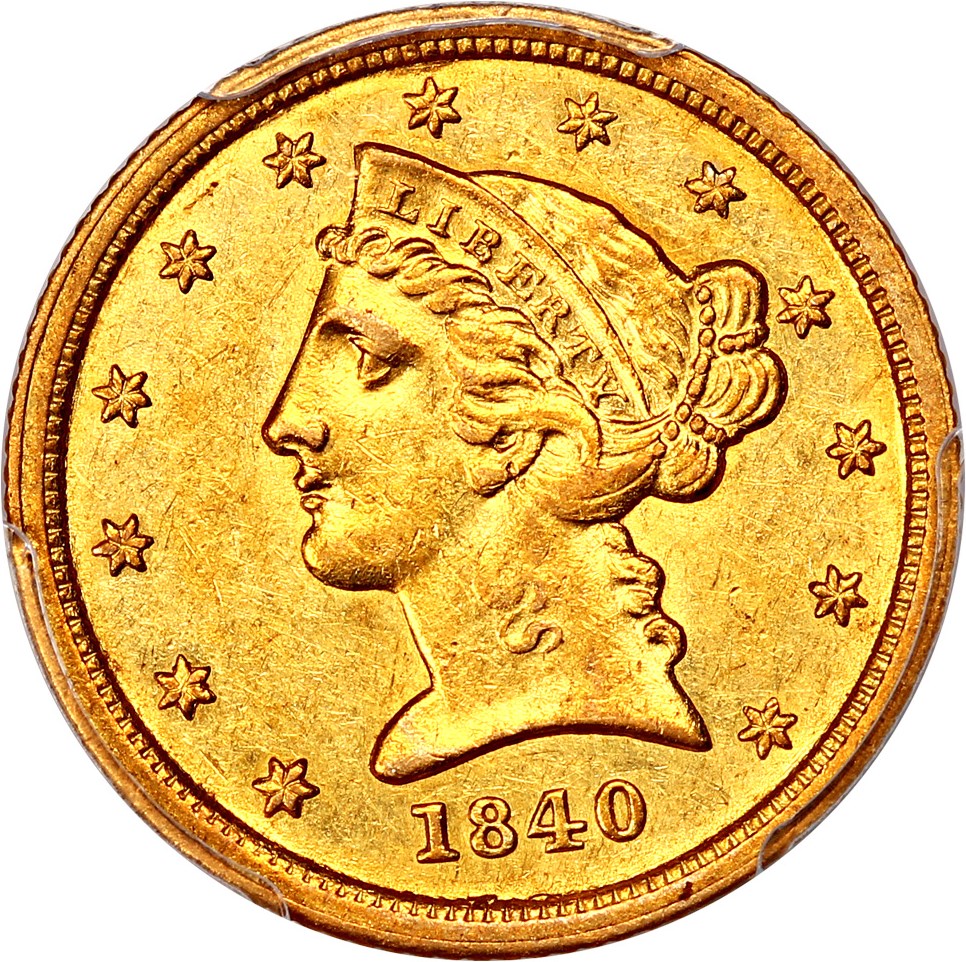 image for: 1840-C $5 PCGS AU55