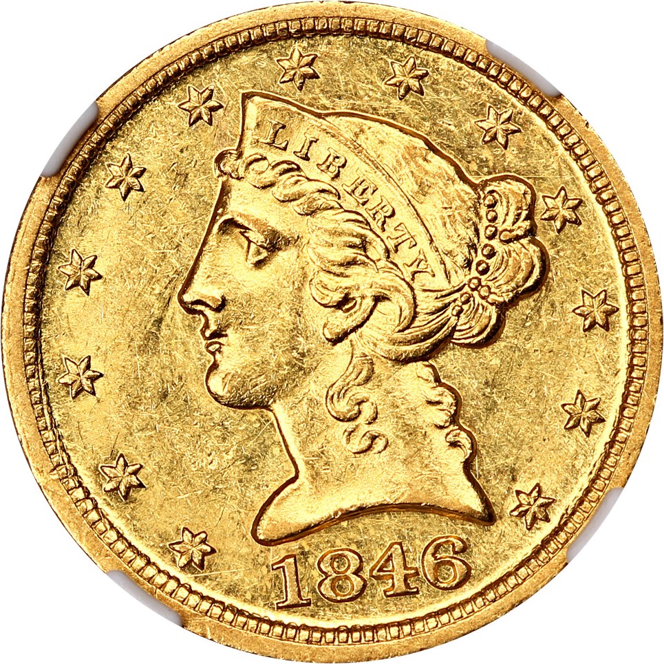 image for: 1846-D/D $5 NGC MS61 (VP-001)