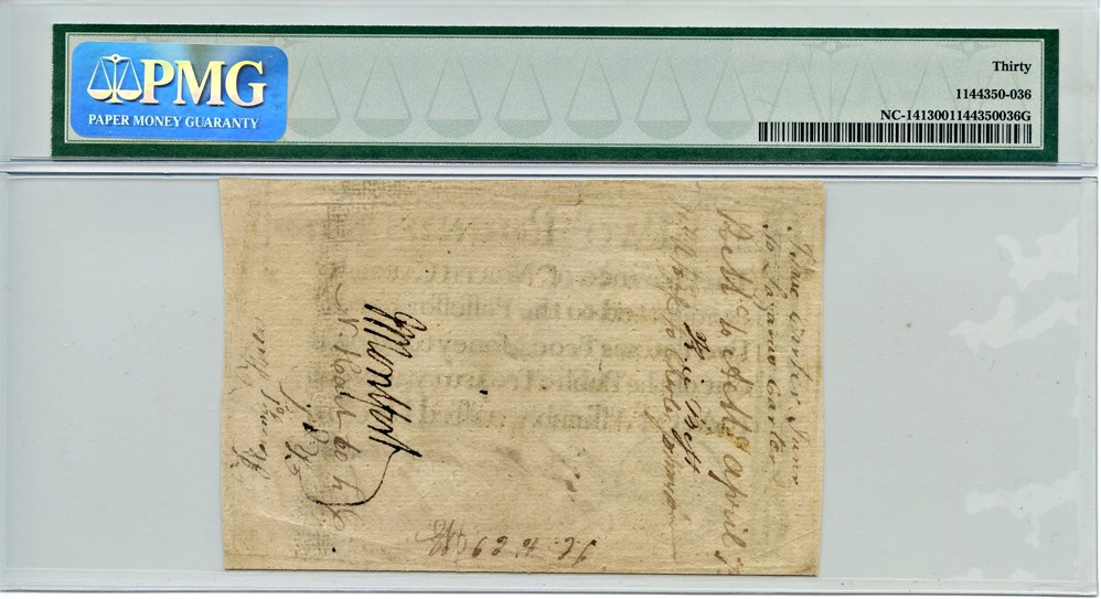 image for: FR. NC-141 December 1771 2 Pound North Carolina Colonial Note PMG VF30