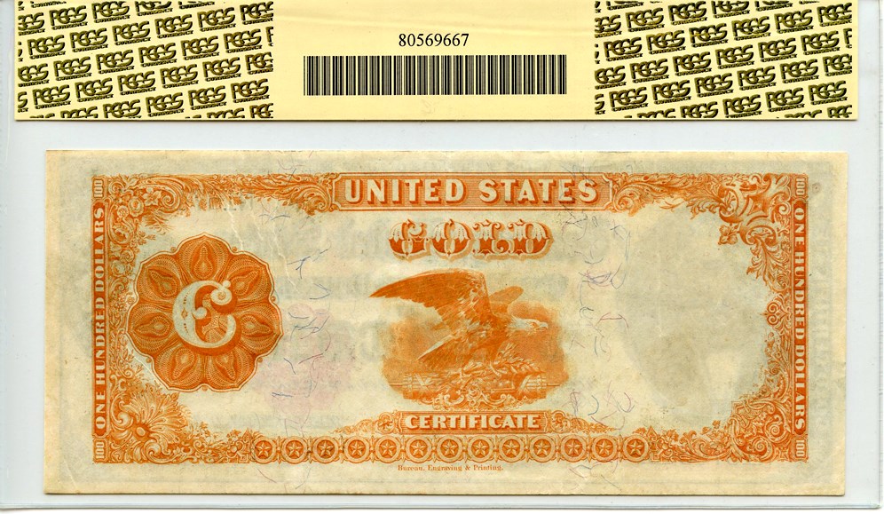 image for: FR. 1215 1922 $100 Gold Cert PCGS Extremely Fine 45 PPQ (Moy Signature)