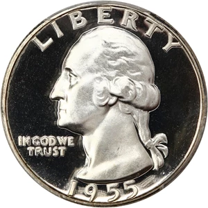 image for: 1955 25c PCGS Proof 67 DCAM
