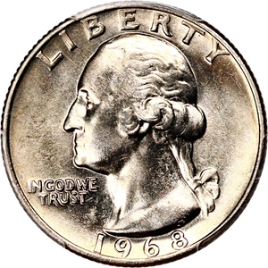 image for: 1968 25c PCGS MS66