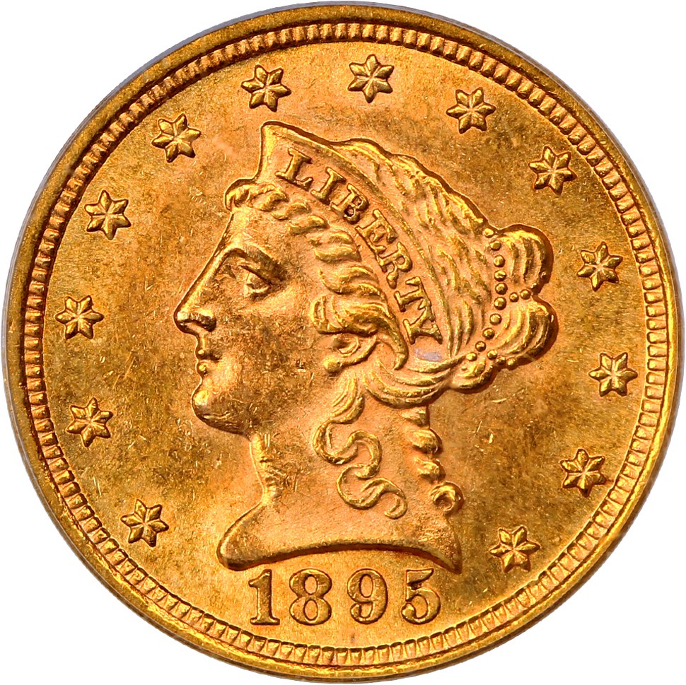image for: 1895 2 1/2 PCGS MS63 (OGH)