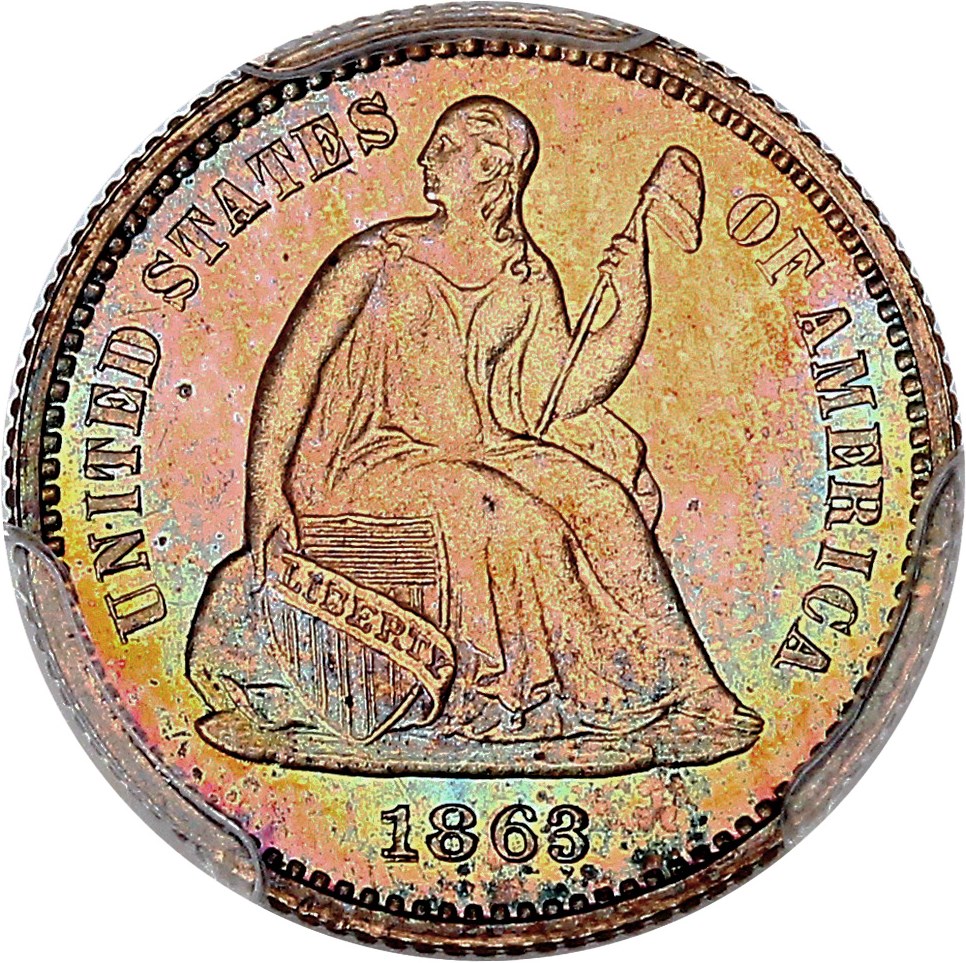 image for: 1863 H10c PCGS/CAC Proof 66+