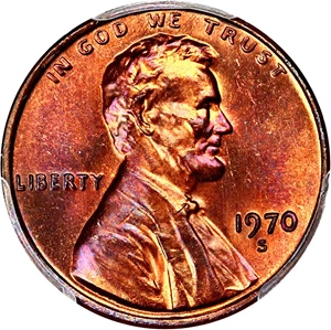 image for: 1970-S 1c PCGS/CAC MS65 RB (Large Date, Doubled Die Obverse)